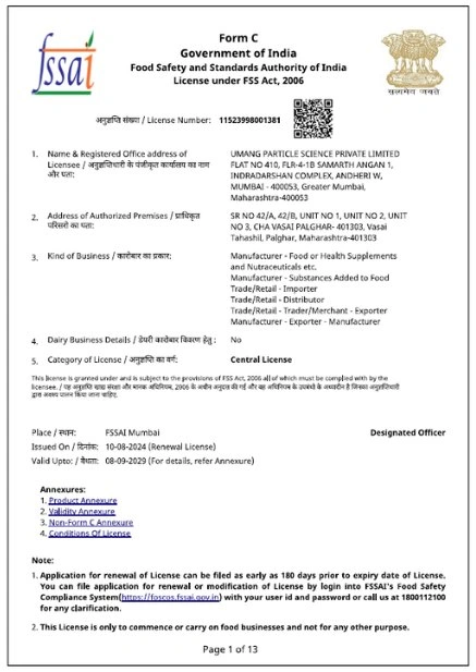 Fssai Certificate