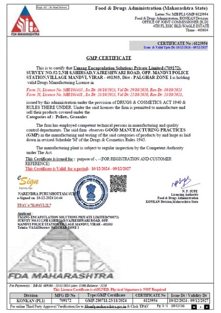 GMP Certificate